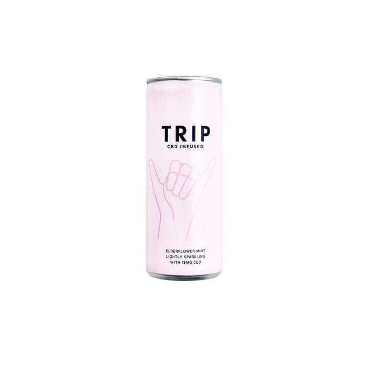 12 x TRIP 15mg CBD Infused Elderflower & Mint Drink 250ml