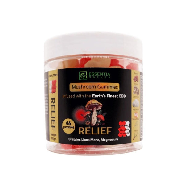 Essentia Natura Mushroom Gummies RELIEF  Shiitake, Lions Mane & Magnesium