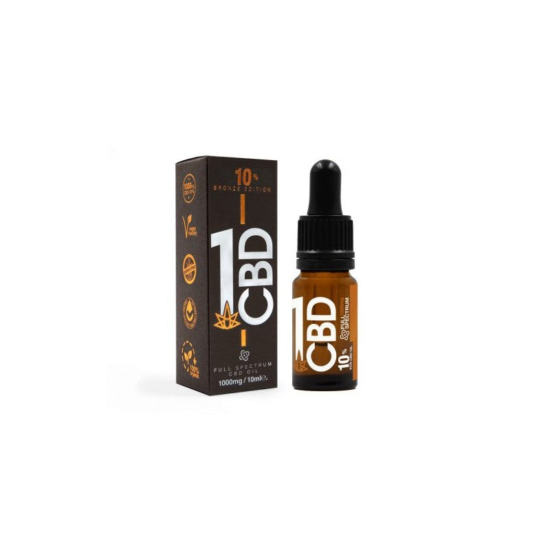 1CBD 10% Pure Hemp 1000mg CBD Oil Bronze Edition 10ml