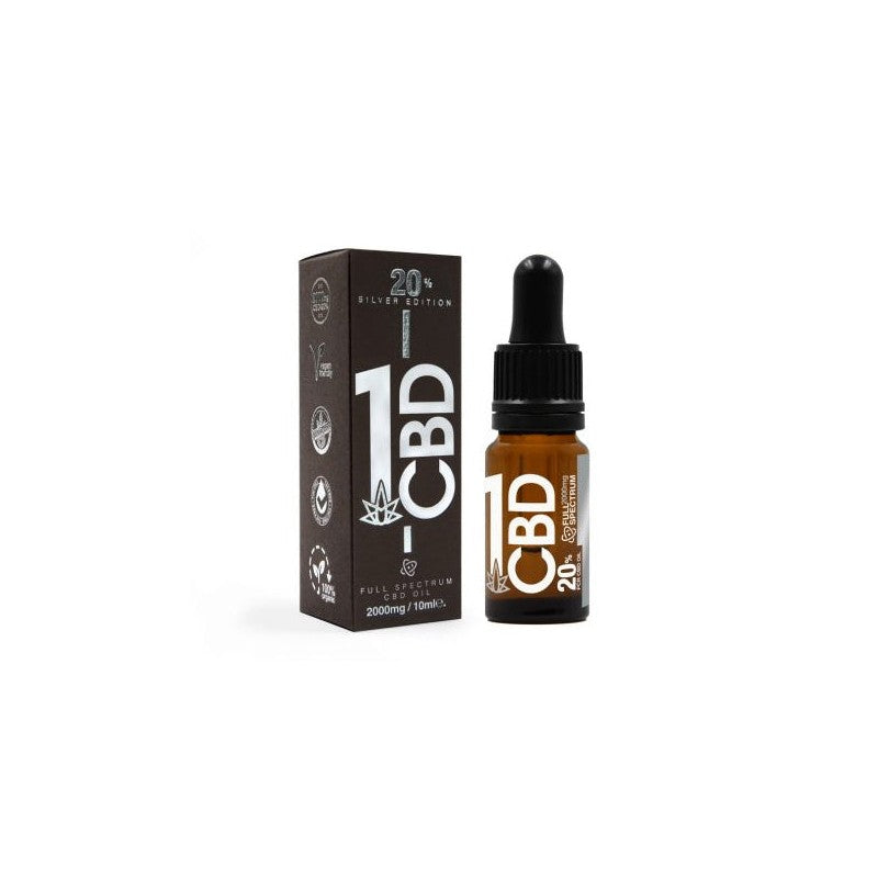 1CBD 20% Pure Hemp 1000mg CBD Oil Sliver Edition 5ml