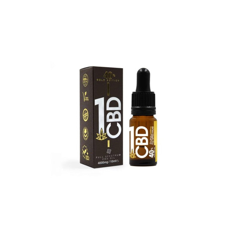 1CBD 40% Pure Hemp 4000mg CBD Oil Gold Edition 10ml