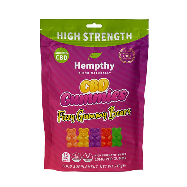 Hempthy CBD Gummies High Strength 1000mg 50pcs