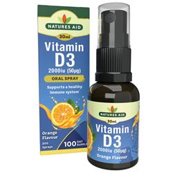 Vitamin D3 2000iu (50ug) Oral Spray (Cherry Flavour)