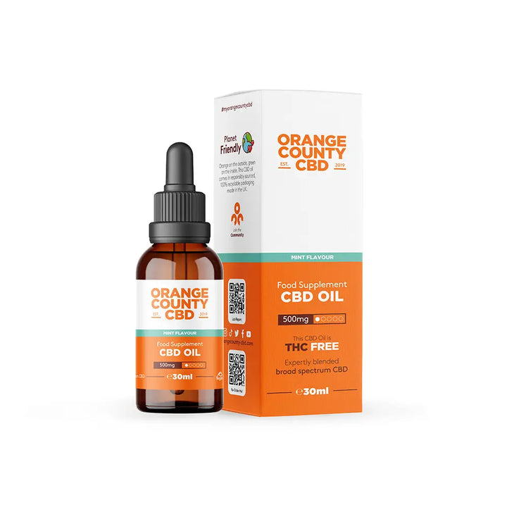 Orange County CBD Oil Broad Spectrum Food Supplement Mint Flavour 30ml