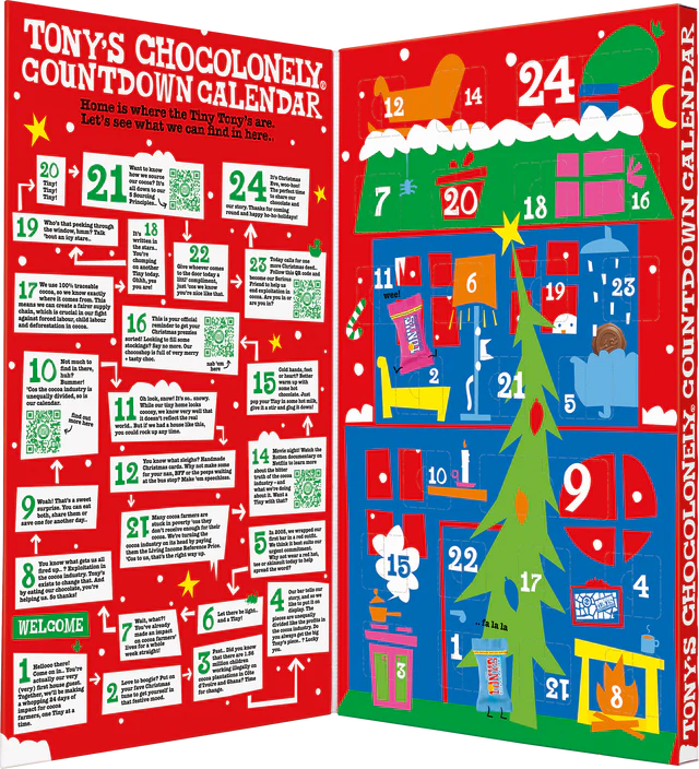 BIG Tony's Chocolonely Countdown Advent Calendar 2024 225g