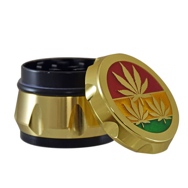 Grinder Metal Gold Jamaica Leaf