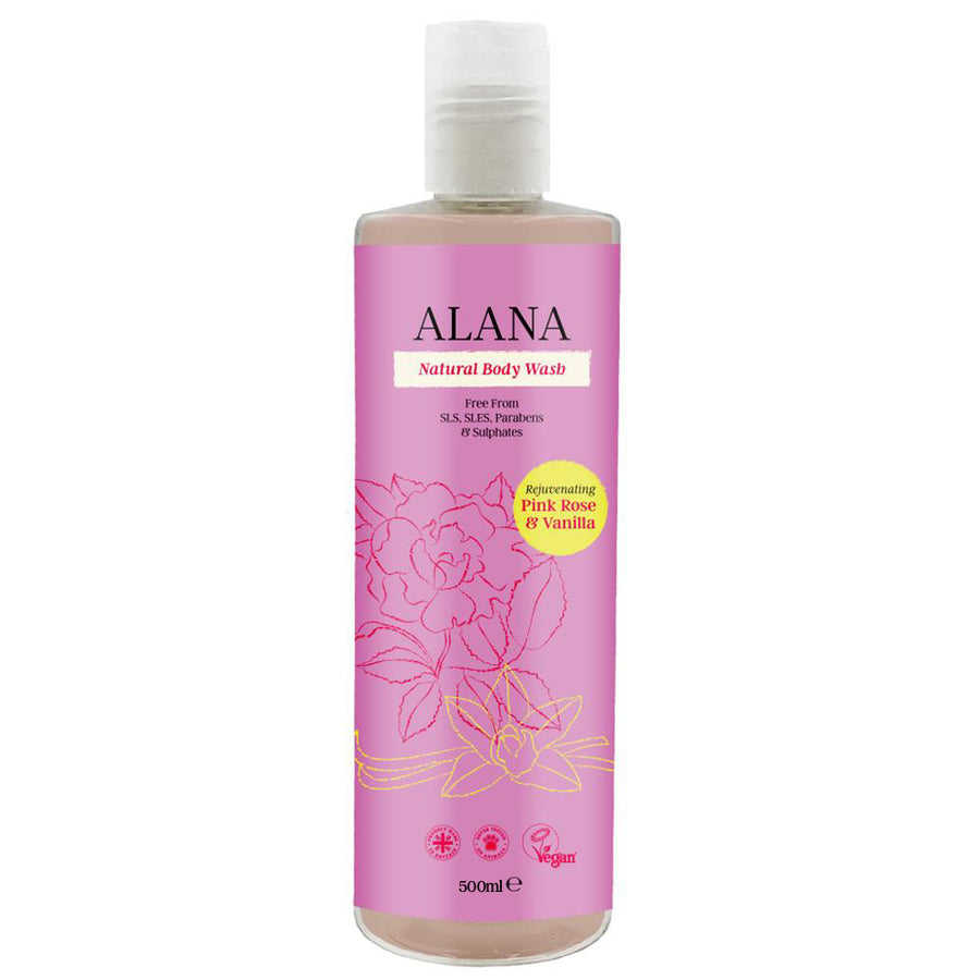 Pink Rose & Vanilla Natural Body Wash 500ml