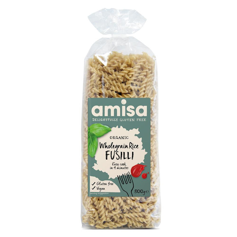 Organic & Gluten Free Wholegrain Rice Fusilli Pasta 500g