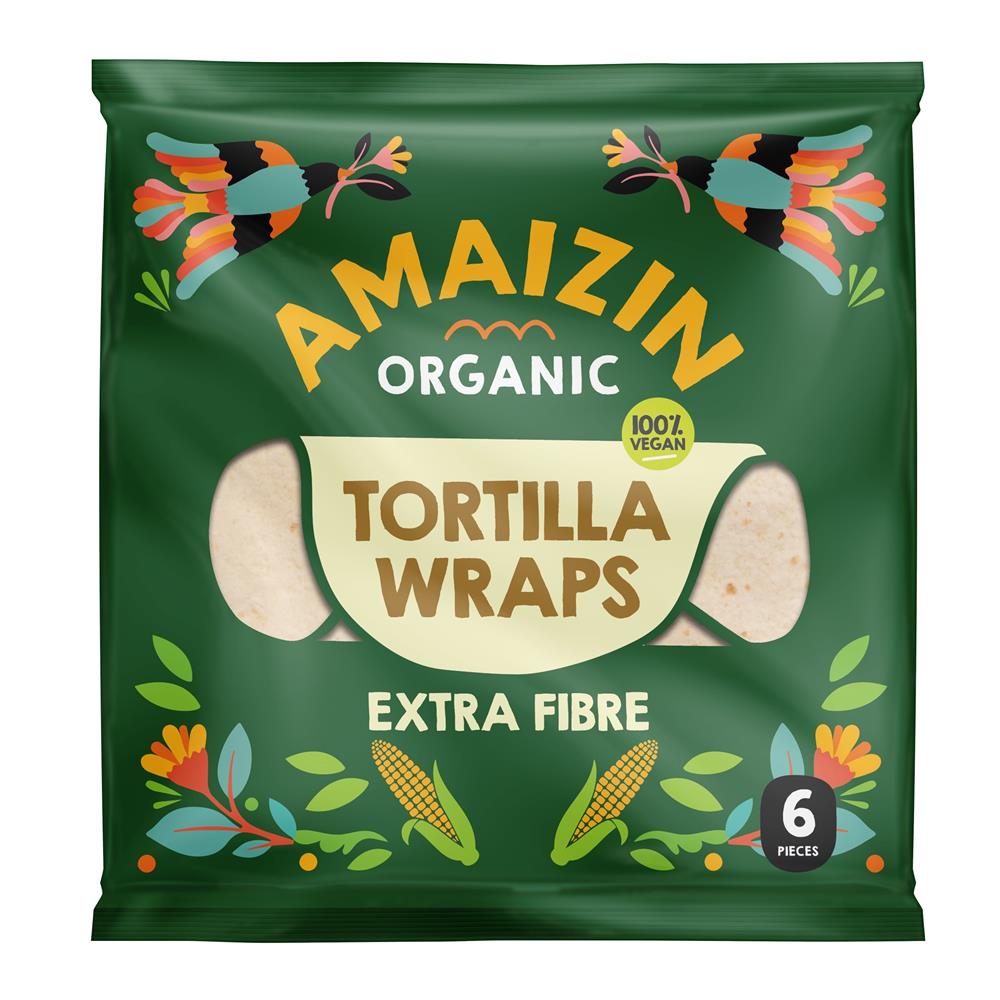 Amaizin Tortilla Wraps Extra Fibre Organic 240g Pack (6 pieces)