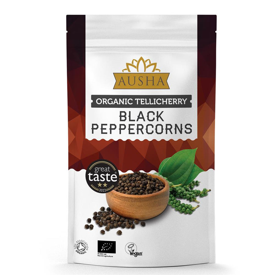 Organic Tellicherry Peppercorns 100g - 2** GREAT TASTE AWARD