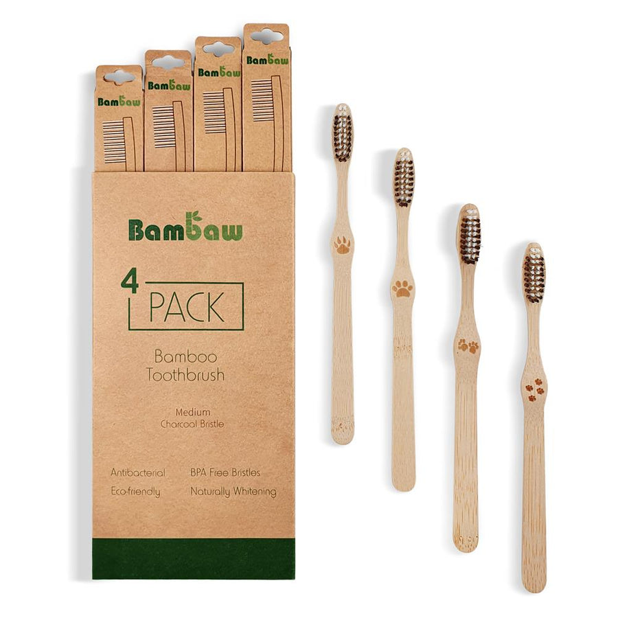 Bambaw | Bamboo toothbrushes (4-pack) | Medium