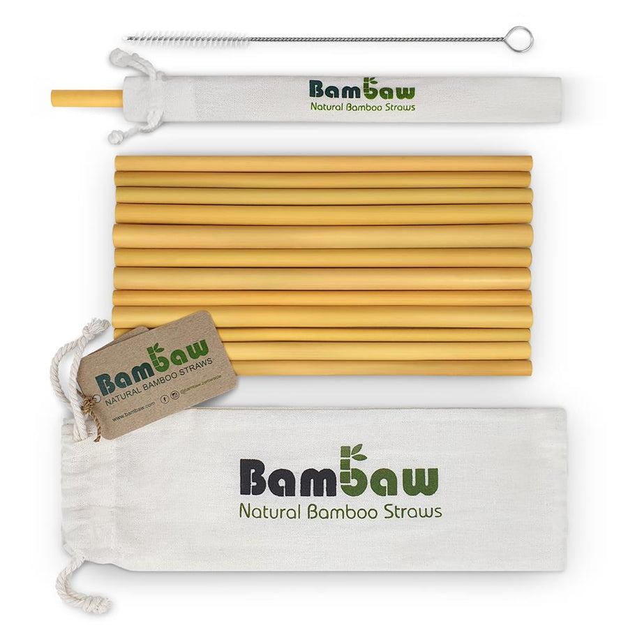 Pouch | Bamboo straws 22 cm (12 pack)