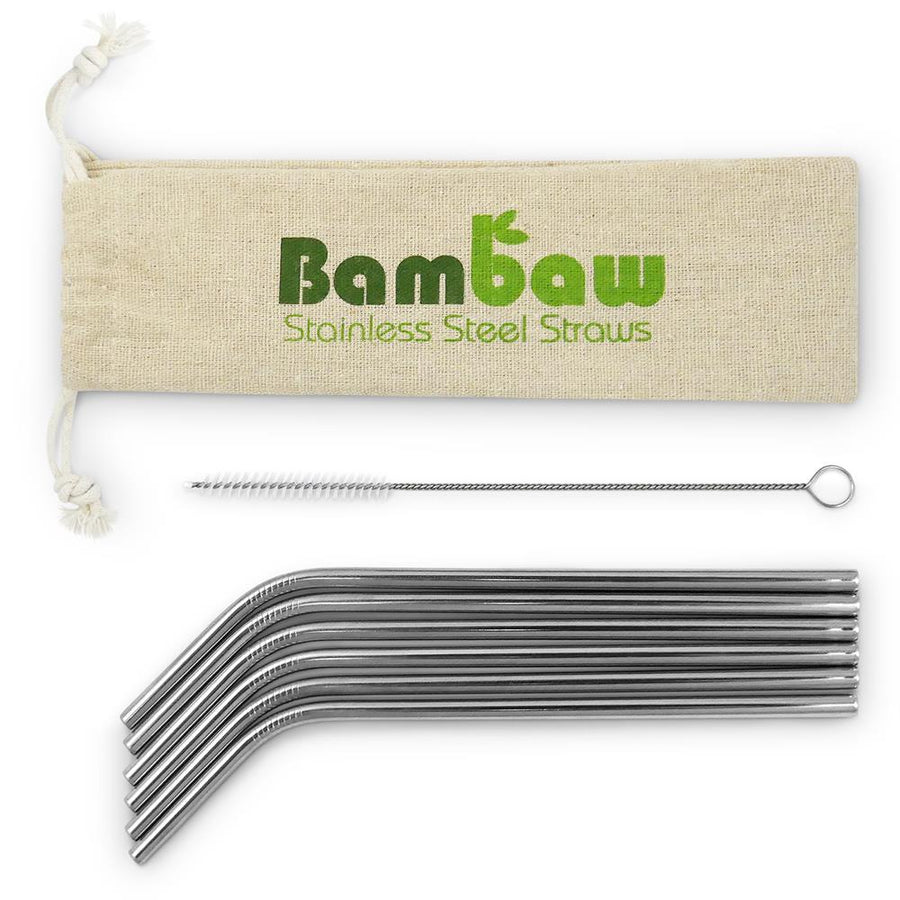 Bambaw | Stainless steel straws & brush (6 pack)