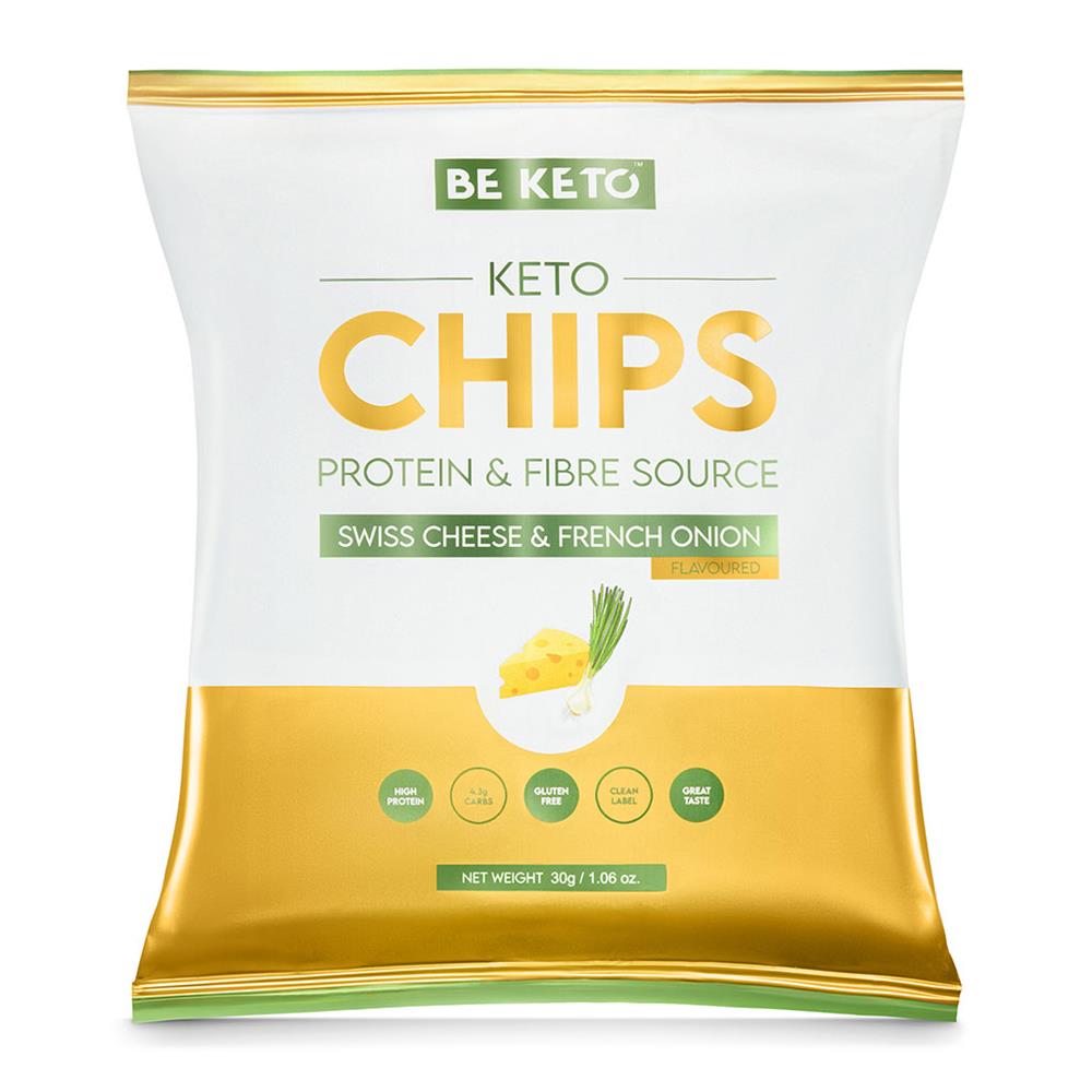 BeKeto Keto Chips Swiss Cheese & French Onion 30g