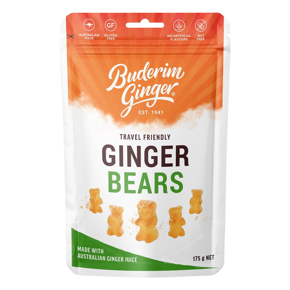 Buderim Ginger Travel Friendly Ginger Bears 175g