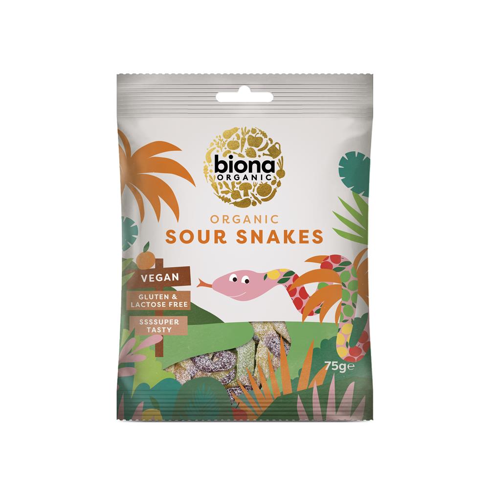 Organic Sour Snakes 75g