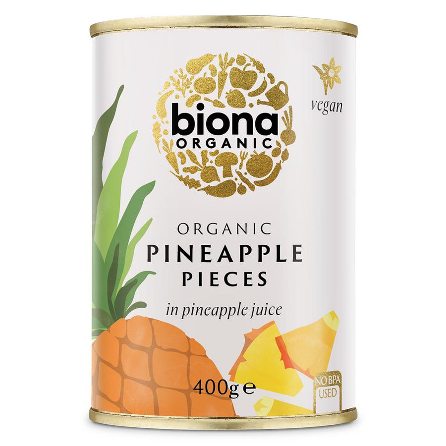 Organic Pineapple Pieces in Pineapple Juice 400g