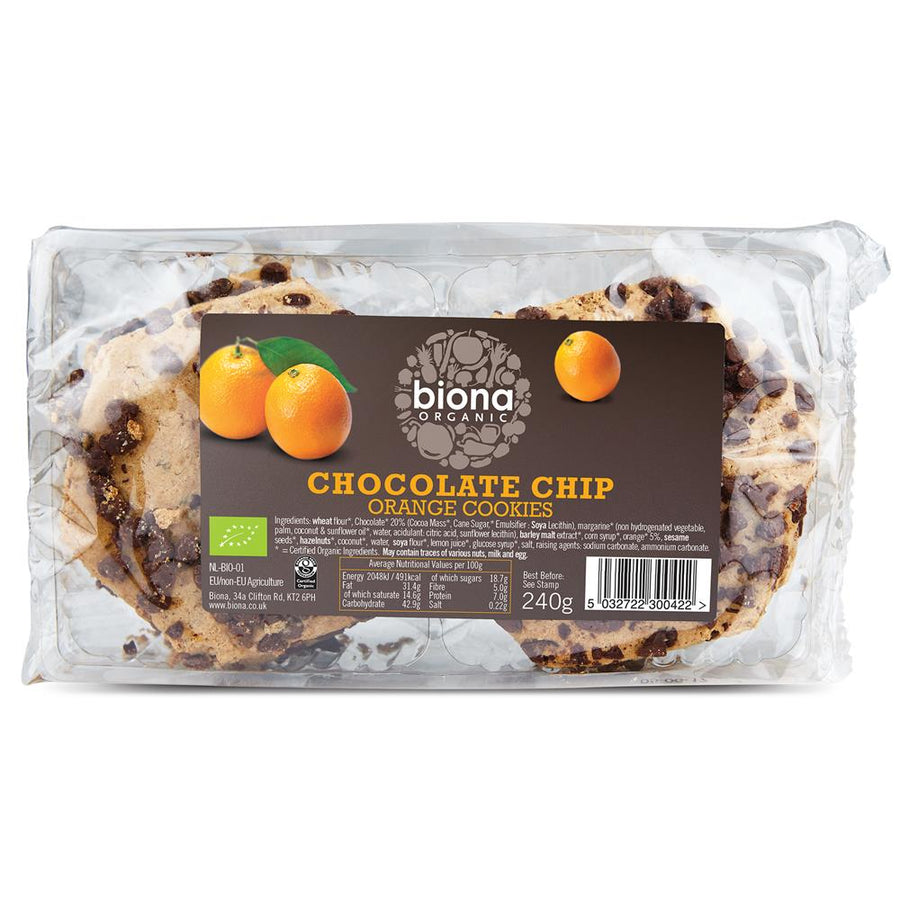 Organic Chocolate Chip & Orange Cookies 240g