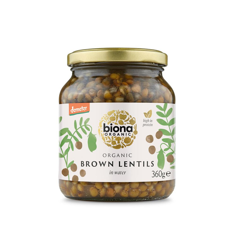 Organic Brown Lentils Demeter -
 in Glass Jars 360g