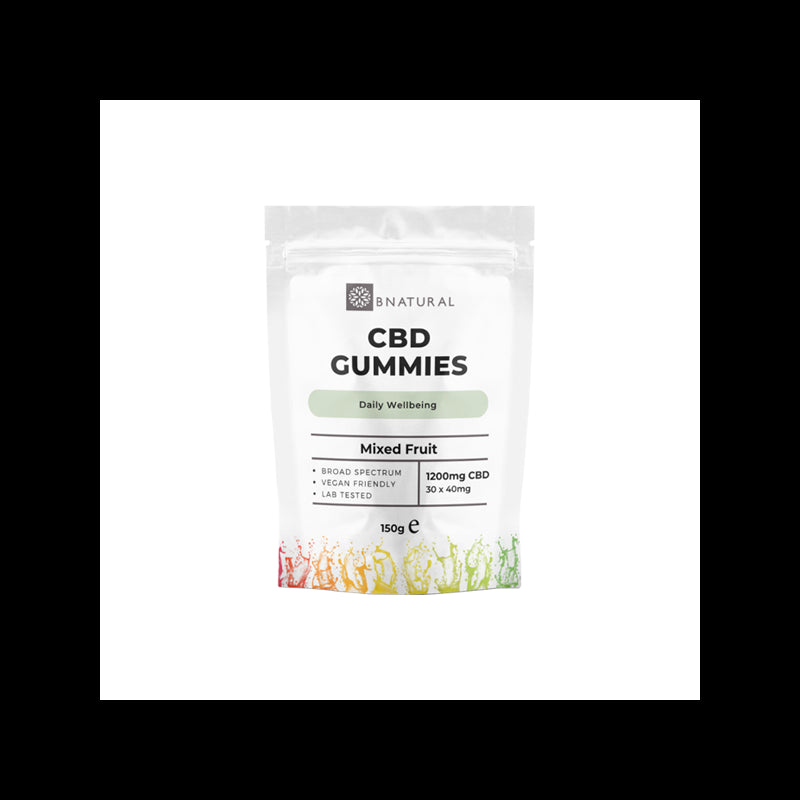 Bnatural 1200mg Broad Spectrum CBD Mixed Fruit Gummies - 30 Pieces