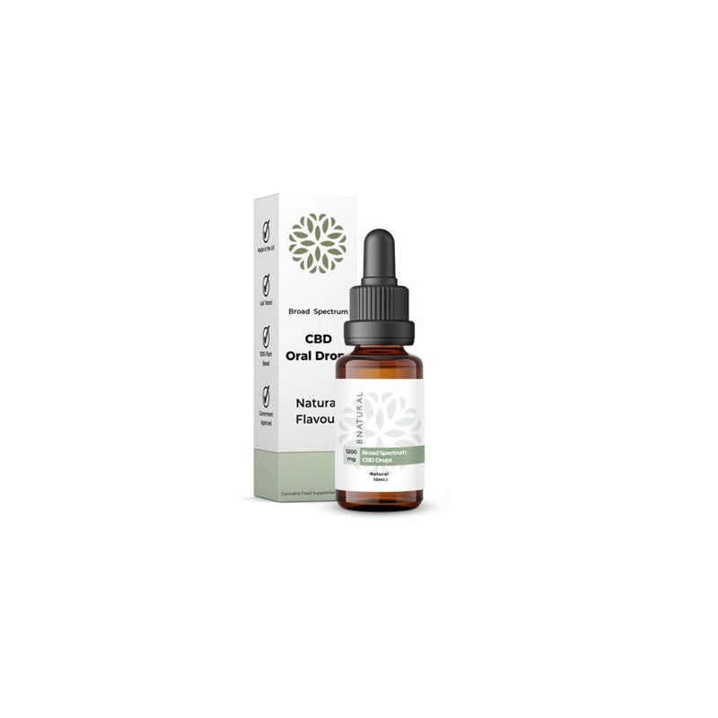 Bnatural 1200mg Broad Spectrum CBD Natural Oral Drops - 10ml