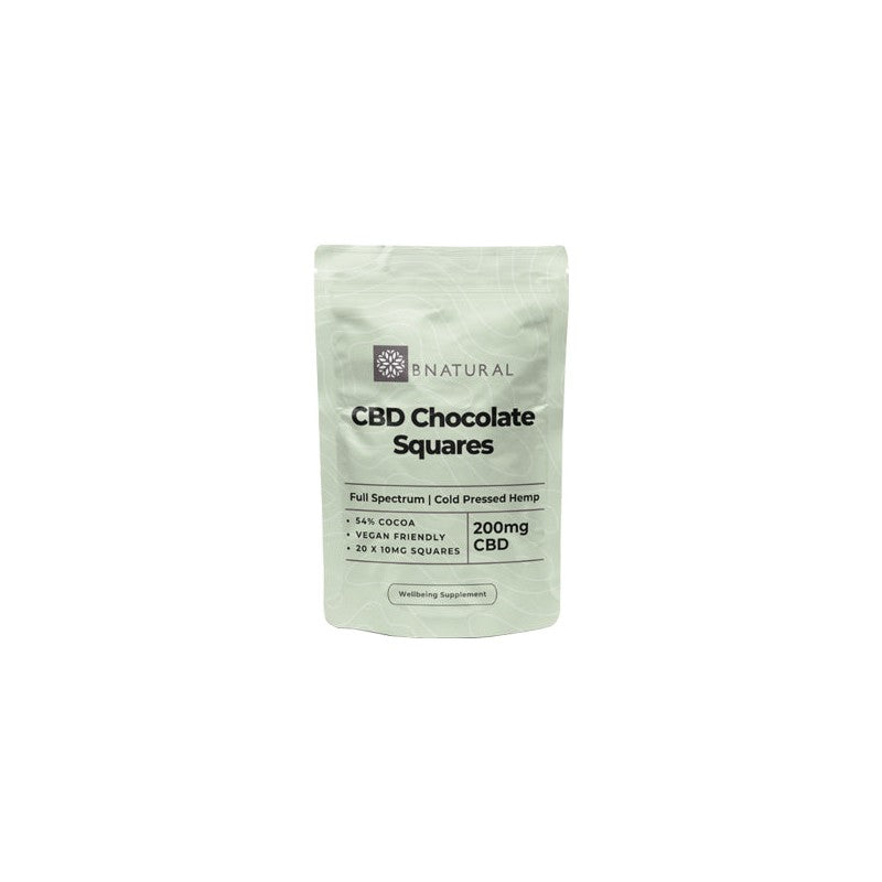 Bnatural 200mg CBD Chocolate Squares - 20 Pieces