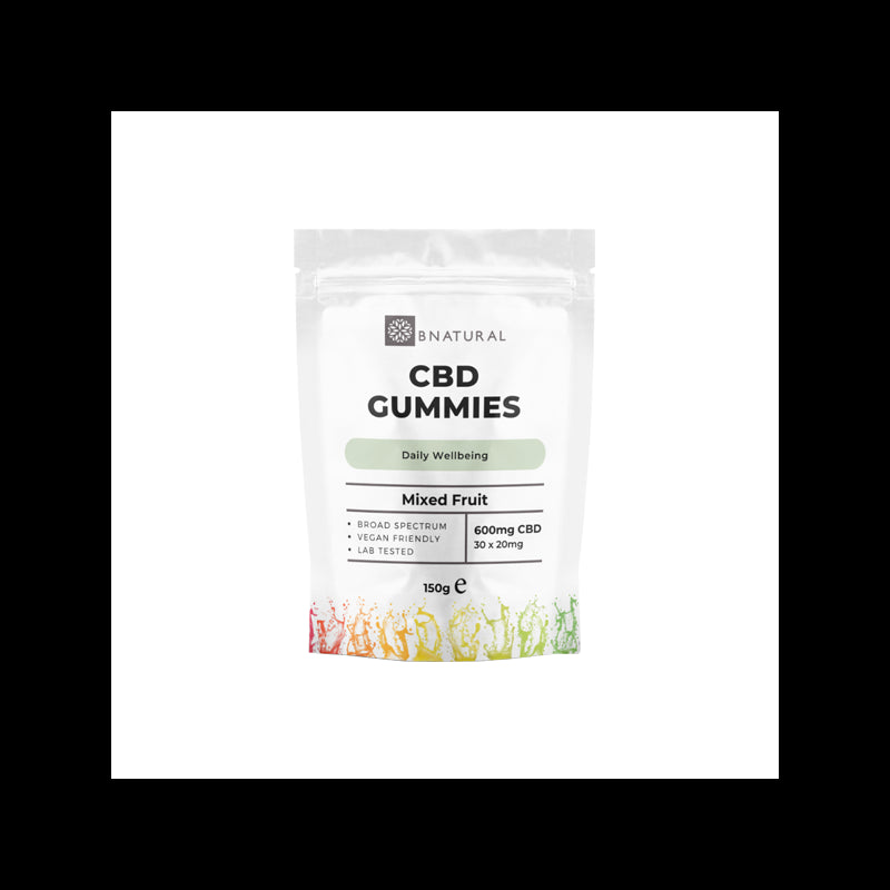 Bnatural 600mg Broad Spectrum CBD Mixed Fruit Gummies - 30 Pieces