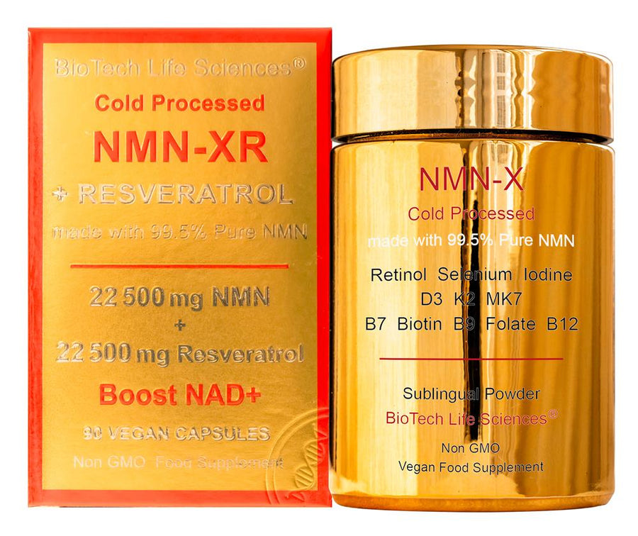 NMN-XR Resveratrol Vitamins Anti-Ageing Hair Skin Menopause 90