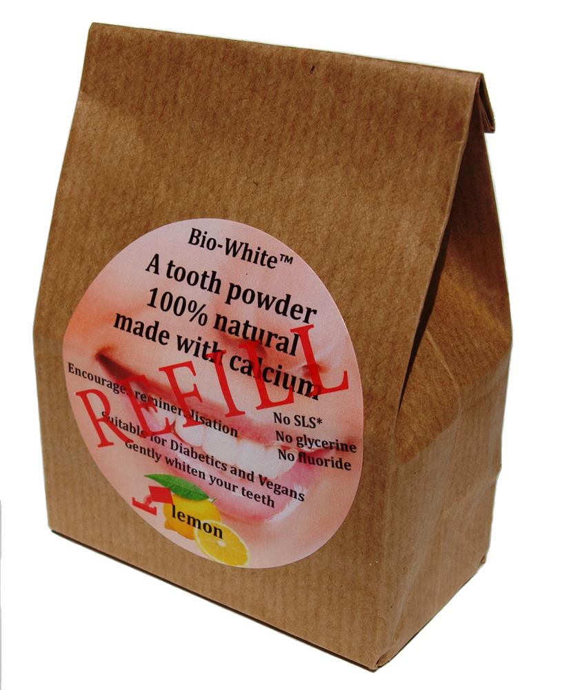 Organic Tooth Powder Lemon refill in a paper bag (no plastic) 35g