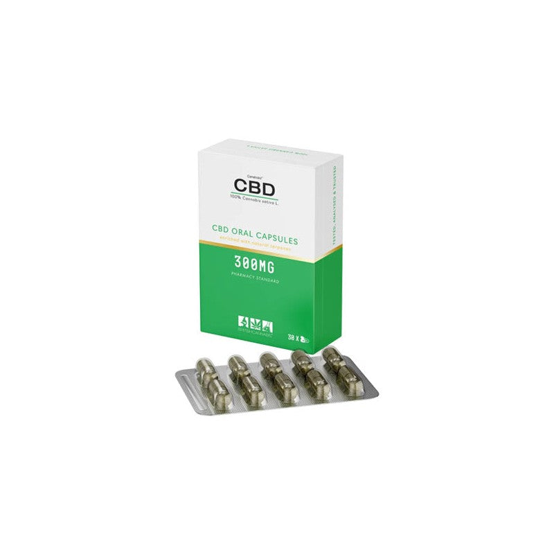 CBD by British Cannabis 300mg CBD 100% Cannabis Oral Capsules - 30 Caps