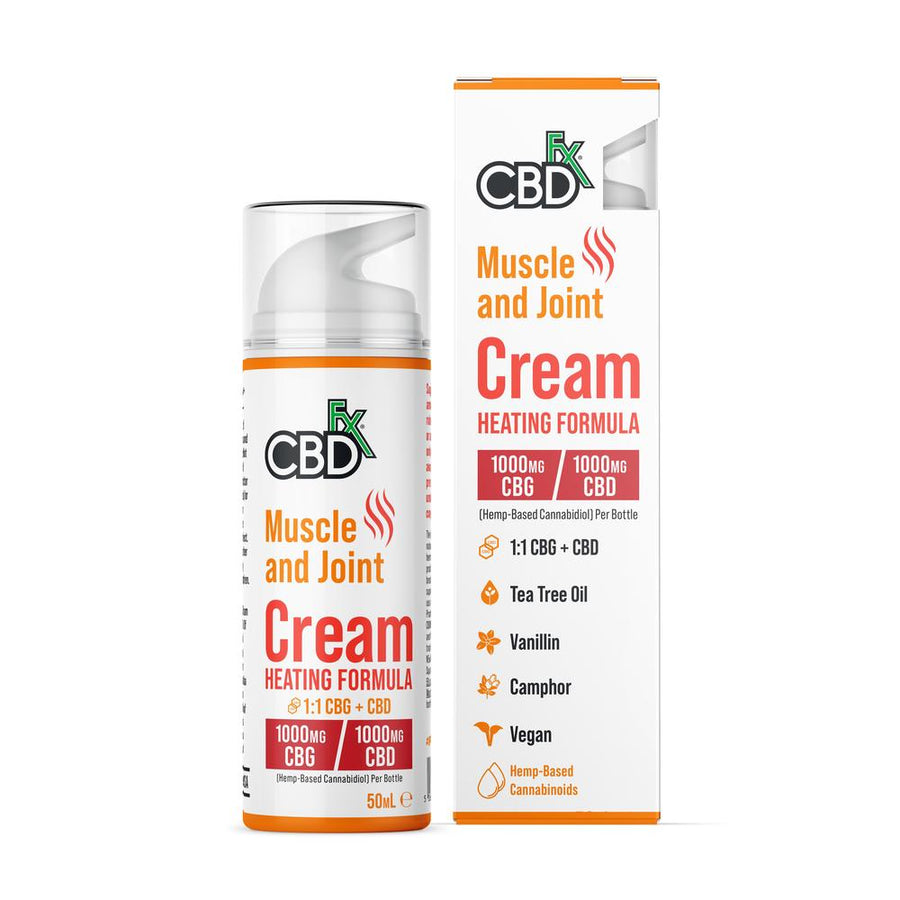 CBDfx Muscle and Joint Heating Cream - 1000mg CBD/1000mg CBG