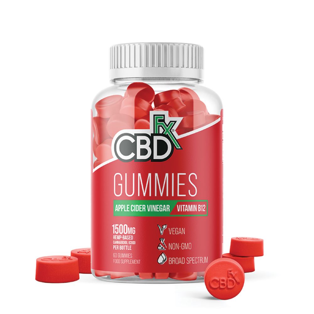 CBDfx Apple Cider Vinegar Gummies (60ct / 1500mg CBD Per Bottle)