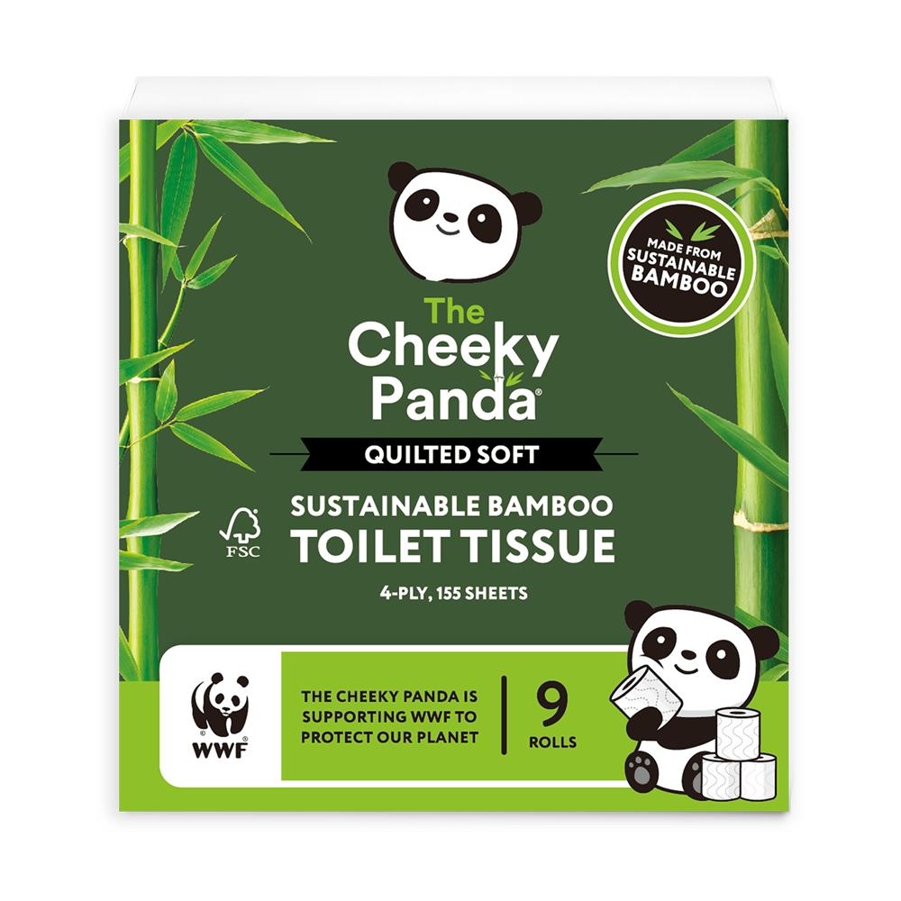 The Cheeky Panda Luxury Quilted Bamboo Toilet Tissue 9 Rolls