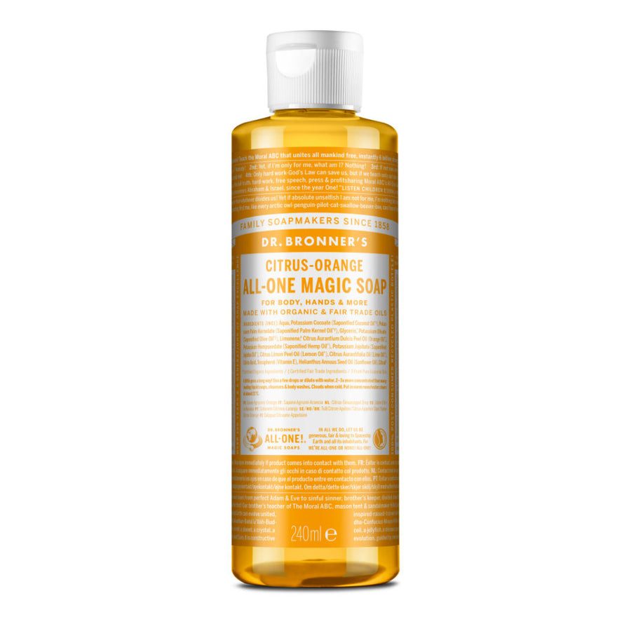 Org All One Magic Citrus Liquid Soap 240ml. Orange scented