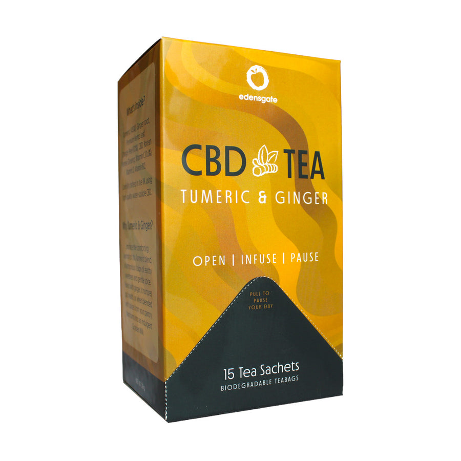 CBD Tea With Adaptogens - Turmeric & Ginger - 15 Tea Bags