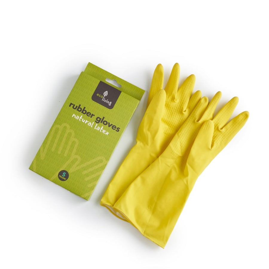 Ecoliving Natural Latex Rubber Gloves - Medium - 1 Pair