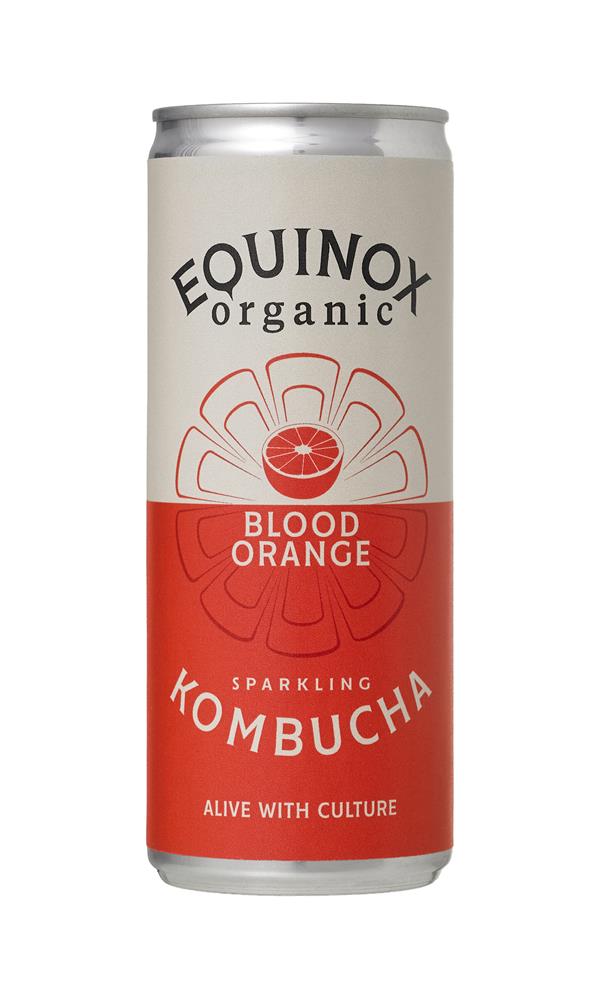 Organic Kombucha Soft Drink with Blood Orange 250ml can