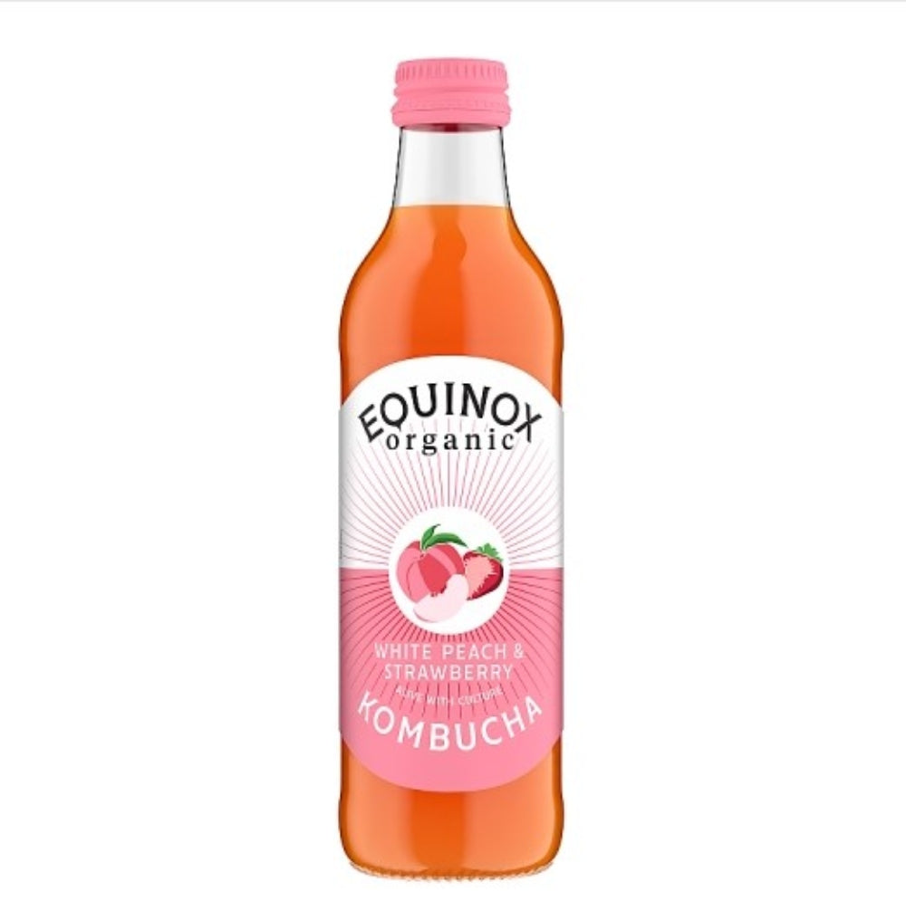 Equinox White Peach & Strawberry Kombucha 275ml