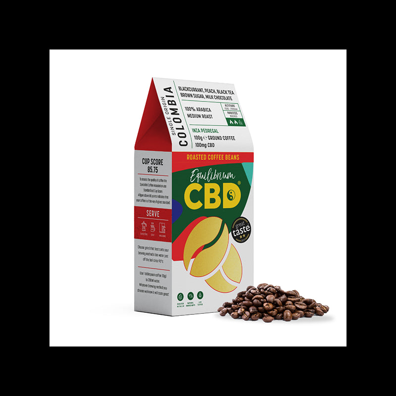 Equilibrium CBD 100mg Full Spectrum Whole Coffee Beans - 100g (BUY 2 GET 1 FREE)