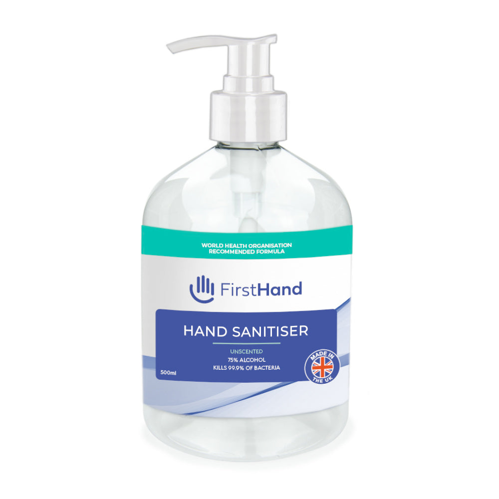 75% Alcohol Hand Sanitiser (WHO Formula) 500ml Pump Bottle