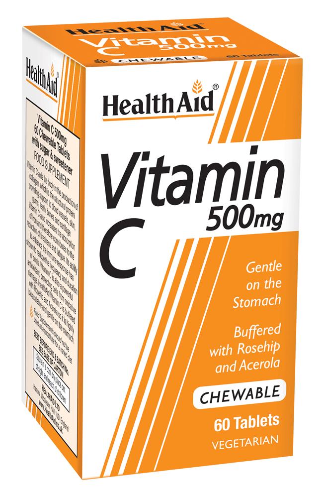 Vitamin C 500mg  - Chewable (Orange Flavour) - 60 Tablets