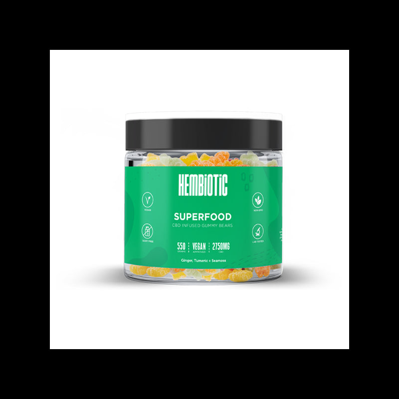 Hembiotic 2750mg Bulk CBD Gummy Bears - 550g