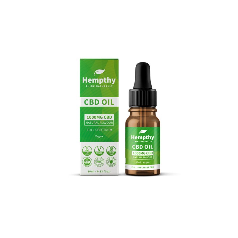 Hempthy 1000mg CBD Oil Full Spectrum Natural -  10ml