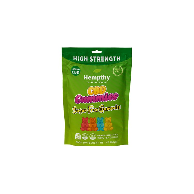 Hempthy 1000mg CBD Sugar Free Gummies - 50 Pieces