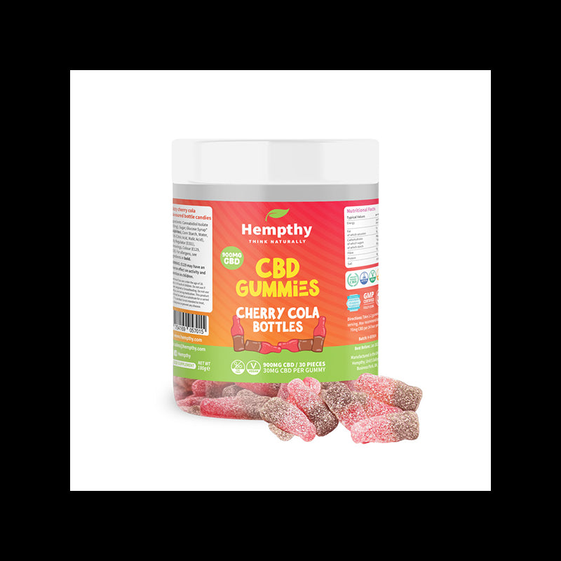 Hempthy 900mg CBD Cherry Cola Bottles - 30 Pieces