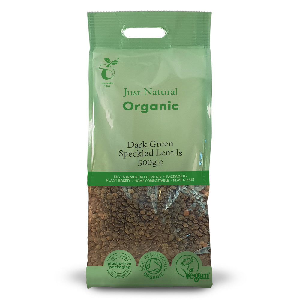 Organic Dark Green Speckled Lentils 500g