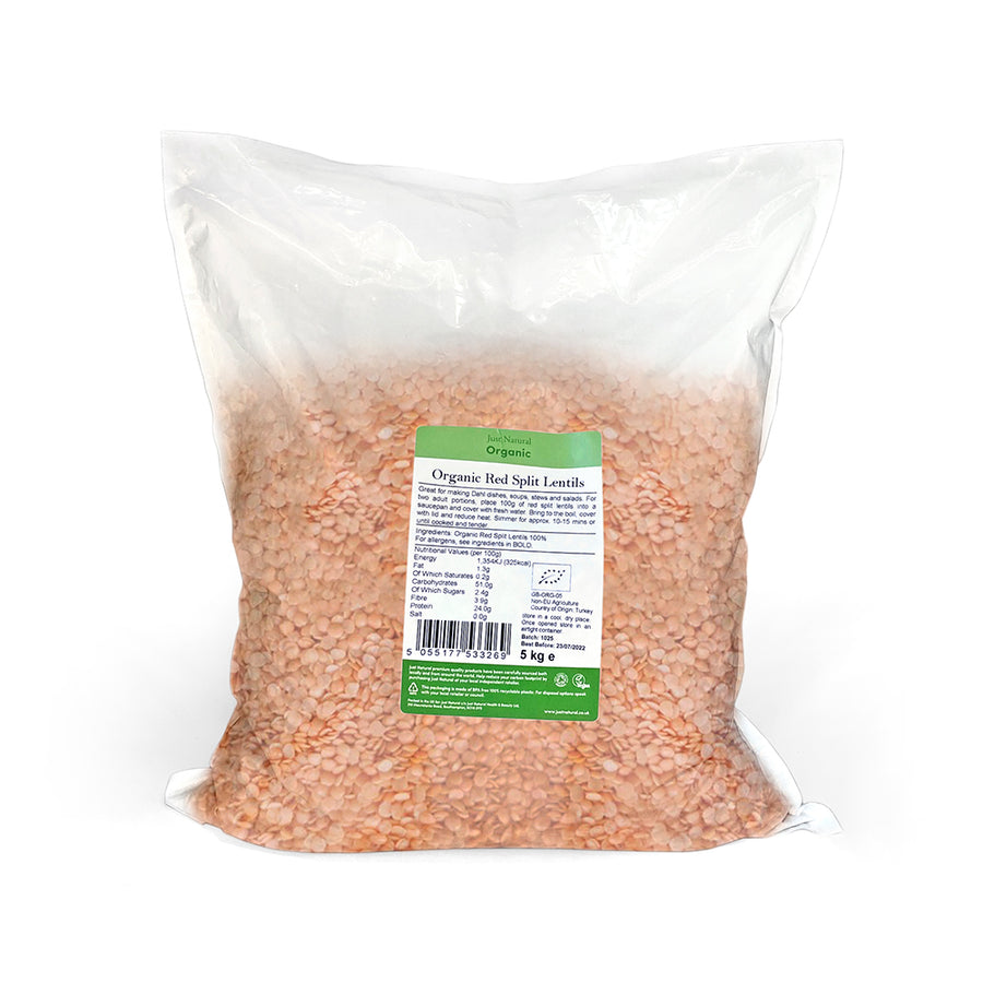 Organic Red Split Lentils 5kg