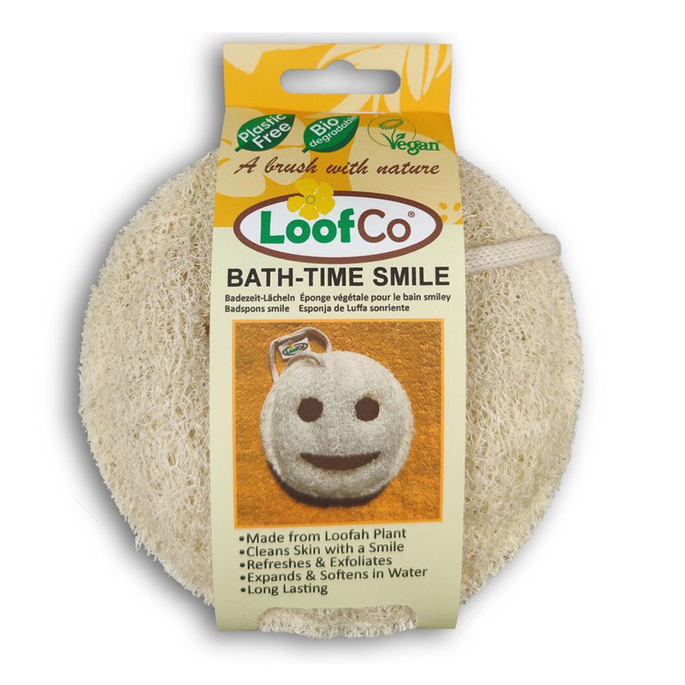 LoofCo Bath-Time Smile loofah pad