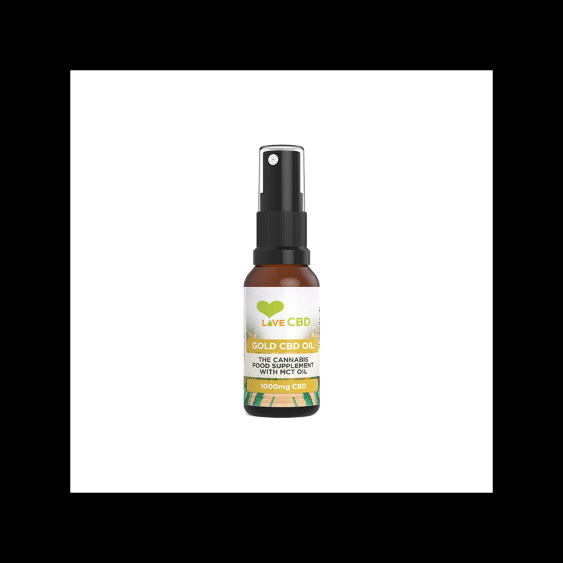 Love CBD 1000mg Gold CBD Oil Spray - 20ml