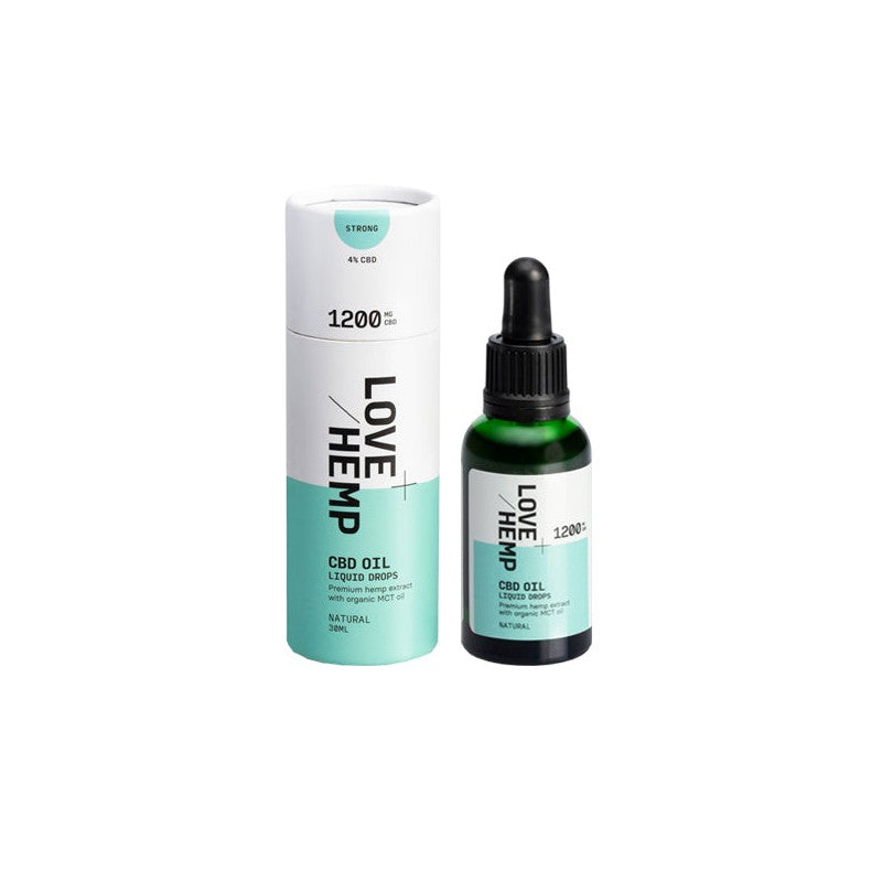 Love Hemp 1200mg Natural 4% CBD Oil Drops - 30ml